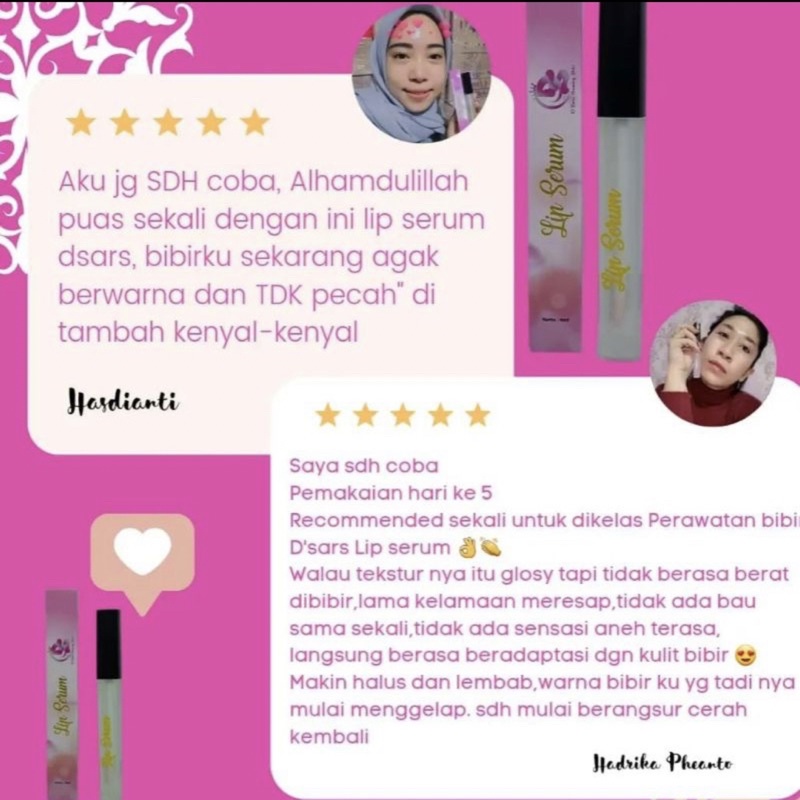 D'sars Lip Serum - Nutrisi Bibir Sehat - Lip Serum Viral - Lip Serum BPOM -  Pencerah Bibir