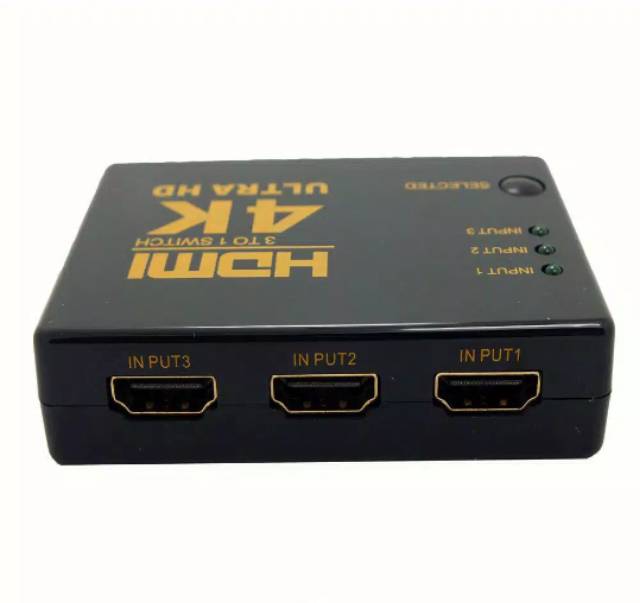 Durable 4K 1080P 3 Port HDMI HDTV 3D Video Switch Switcher Selector Splitter