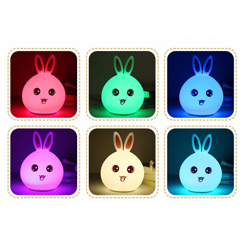 Lampu Tidur Anak LED RGB Light Model Kelinci