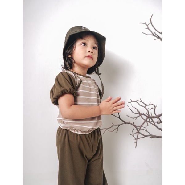 DAIVA SET - Promo 10.10 Baju Setelan Anak Bayi Baby Kids Cewek Perempuan tangan balon crop Laki Terry Cotton Murah 1 2 3 4