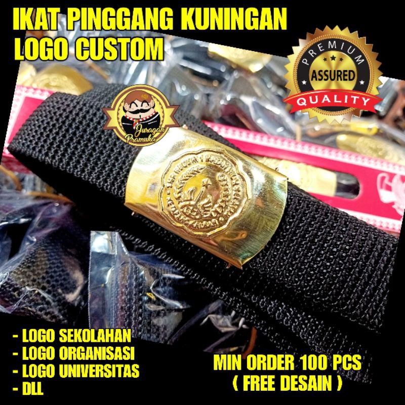 IKAT PINGGANG KUNINGAN CUSTOM DESAIN LOGO SENDIRI ( minimal order 100 )