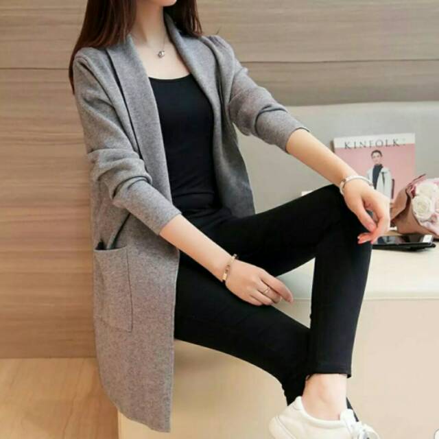 XC - CARDIGAN POLOS/ CARDIGAN KANTORAN WANITA / CARDIGAN KULIAH / CARDIGAN SEKOLAH