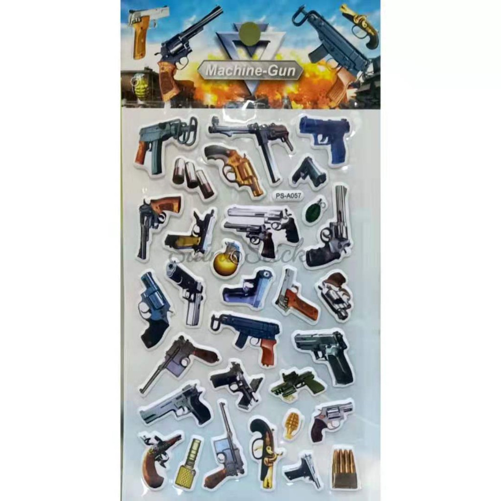 

Gambar Tempel Sticker Timbul Stiker Anak Edisi Pistol Gun