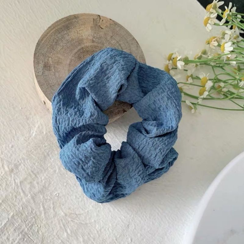 Ikat Rambut Polos Warna Warni / Women Hair Tie/ Kuncir Rambut Wanita-Biru Tua Polos