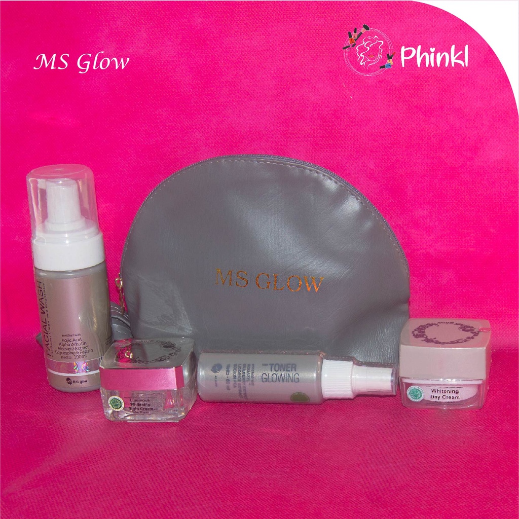 `ღ´ PHINKL `ღ´ (っ◔◡◔)っ ♥ ms glow ♥ Paket Ms Glow sudah dapat tas atau pouch skincare viral (sabun , toner , day , night cream) pemutih wajah