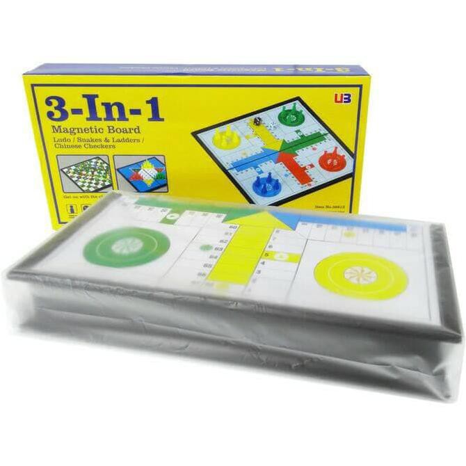 PALING MURAH  Mainan Anak Magnetic Board Games  3 in 1 ludo Halma snake ladder catur
