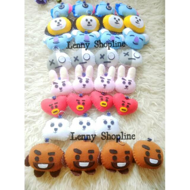 (BTS21) APLIKASI SOUVENIR/GANTUNGAN KUNCI/APLIKASI BONEKA FLANEL