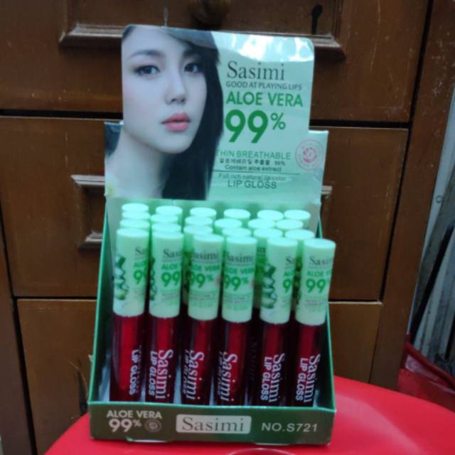 [ 24 PCS ] S721 LIPTINT SASIMI ALOE VERA 99% S 721 - LIP TINT ALOEVERA DIJUAL PERBOX