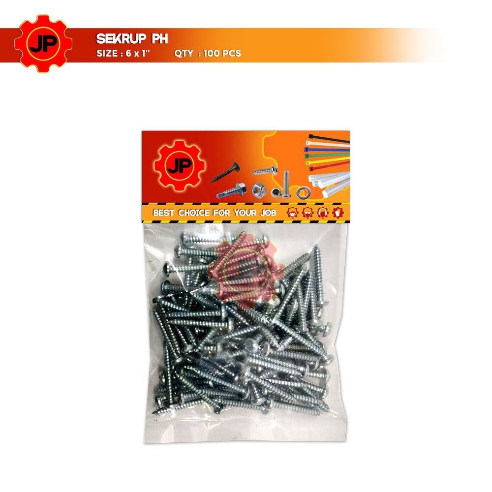 SEKRUP PH 6 x 1 - SKRUP PH 6x1 BAUT TAPPING ISI 100 PCS