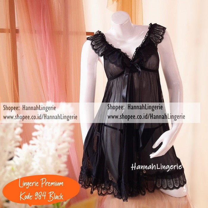 Transparan Lingerie M L XL XXL 3XL Baju Tidur Premium Seksi Cantik Ukuran Besar Jumbo Big Size 984