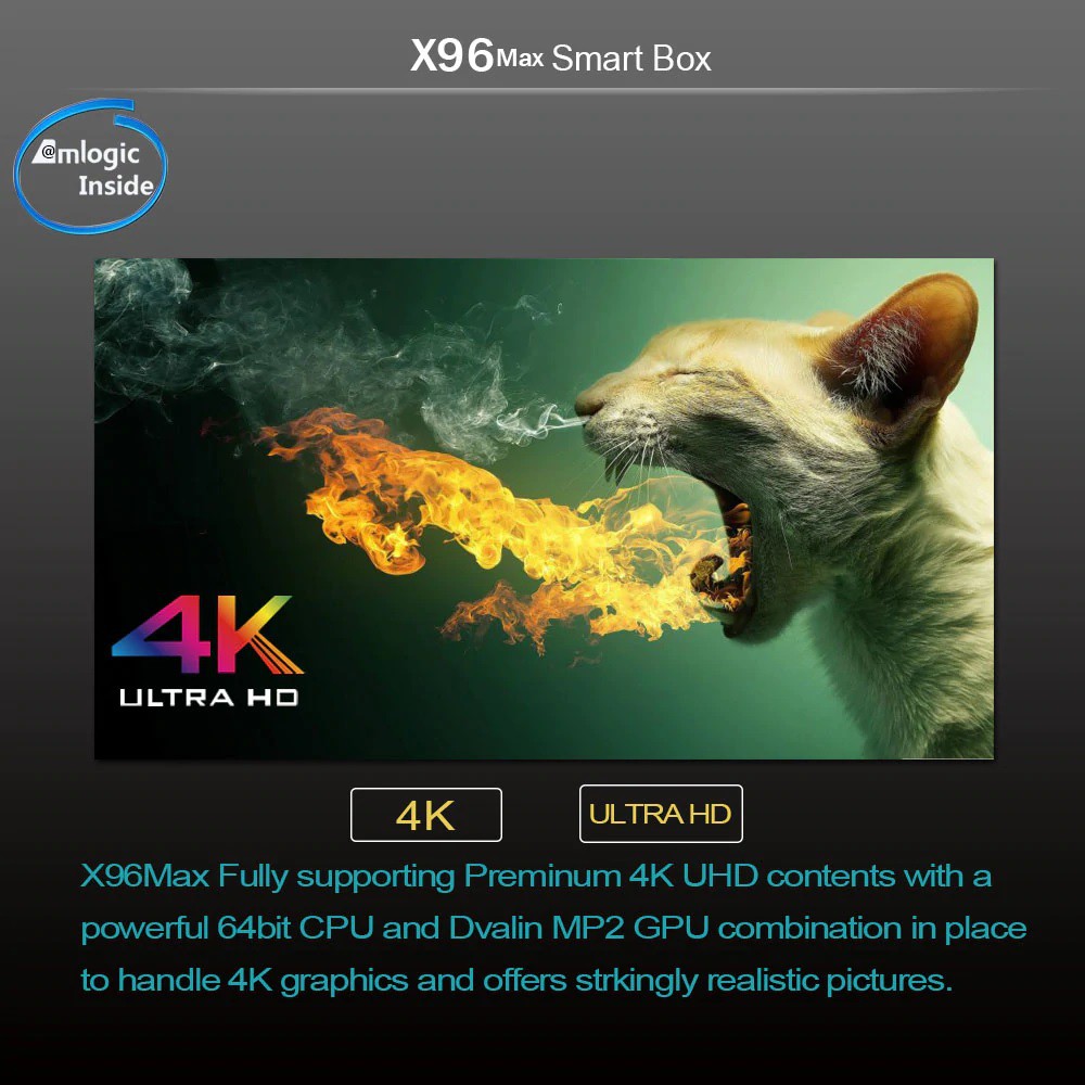 AKN88 - Android TV Box X96 Max Android 8.1 RAM 2 GB ROM 16 GB