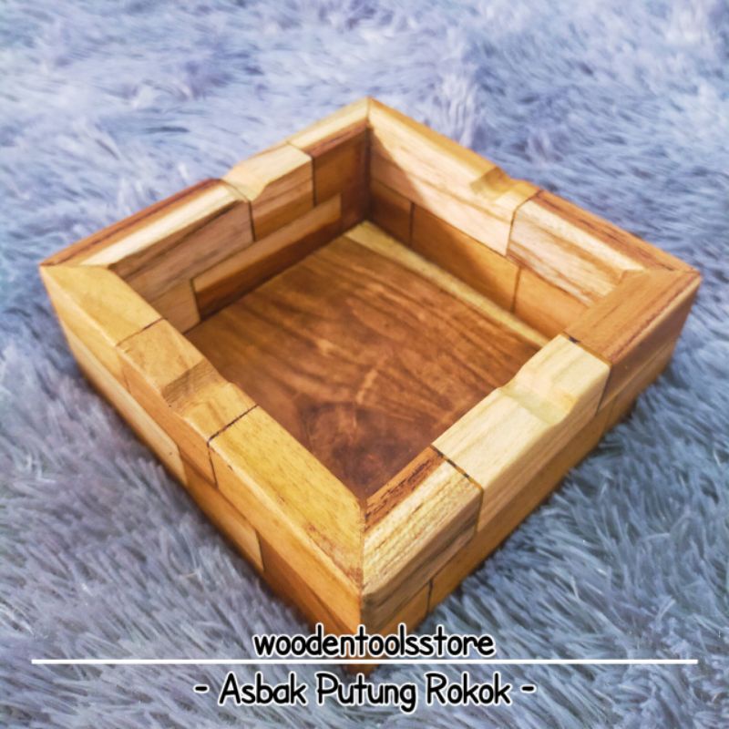 ASBAK KAYU , TEMPAT PUTUNG ROKOK , KERAJINAN KAYU , PERALATA KAYU