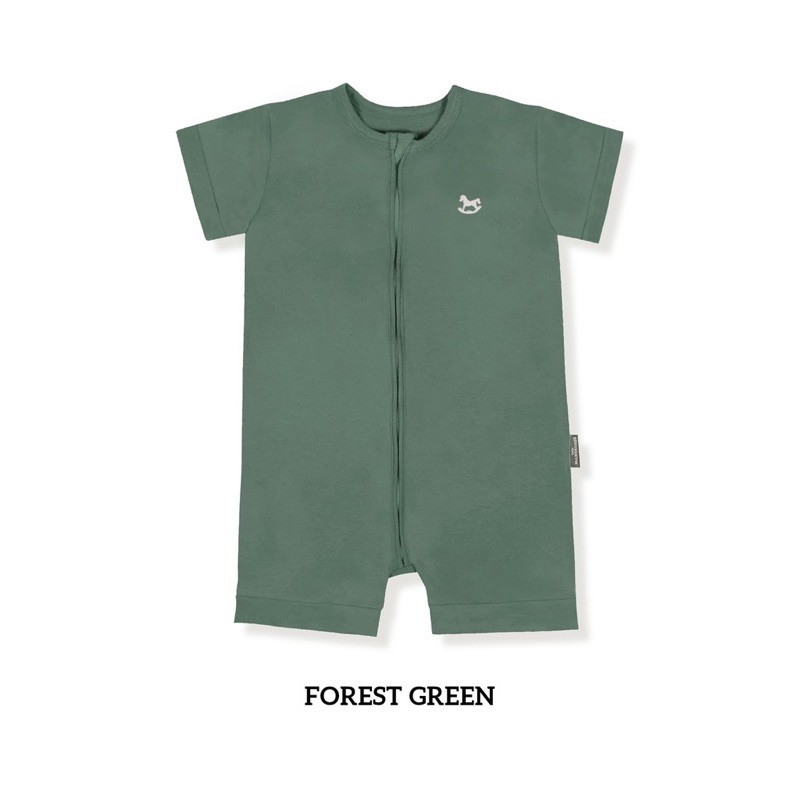 Agigu Wear - Zippy Playsuit by Little Palmerhaus 6M - 3Y, Jumsuit Bayi, Baju bayi, Jumper Baby-Forest Green