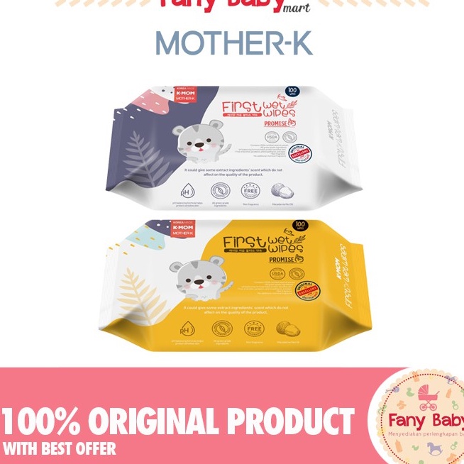 K-MOM BY MOTHER-K FIRST WET WIPES PROMISE 100PCS