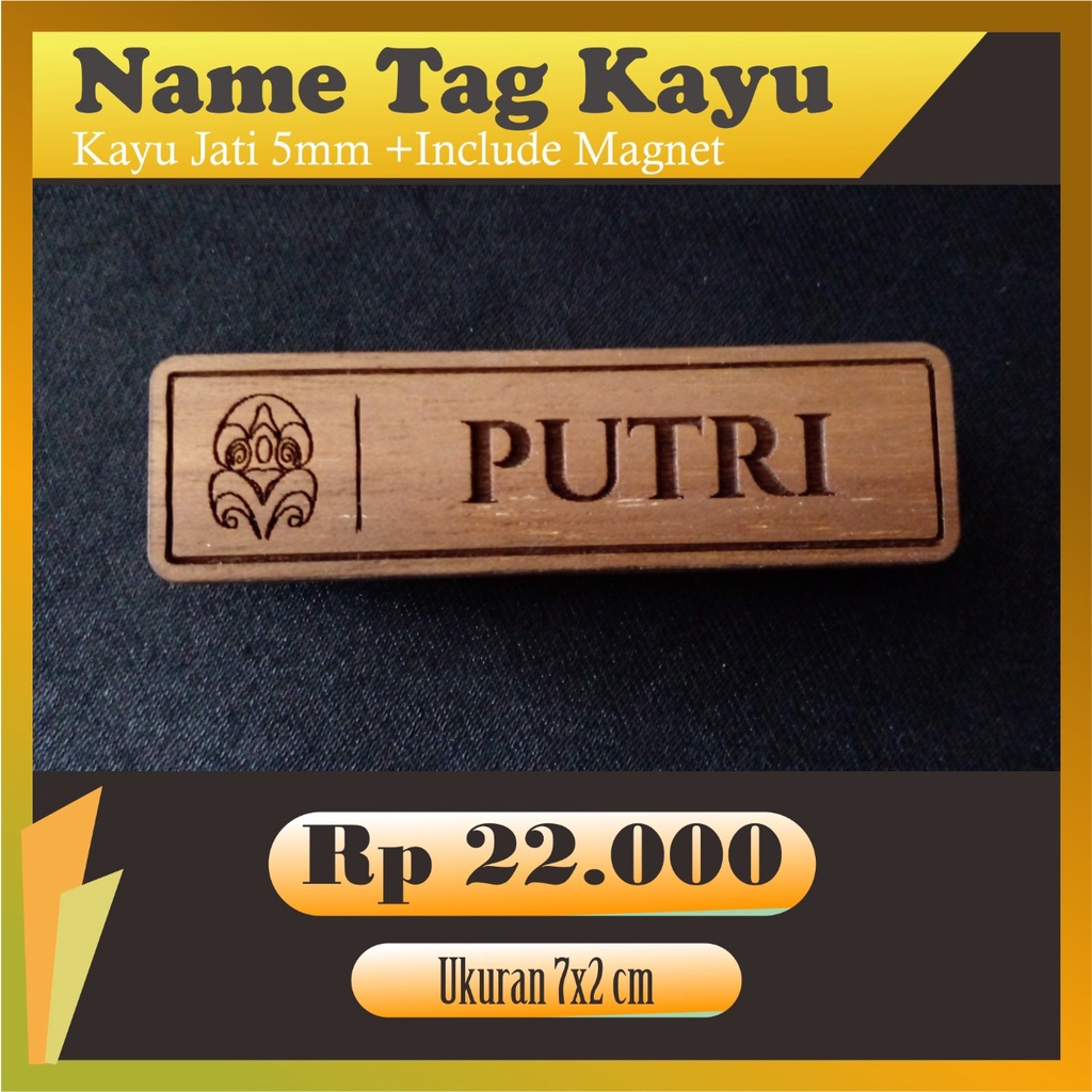 

NAME TAG KAYU/NAME TAG KAYU JATI/NAME TAG CUSTOM