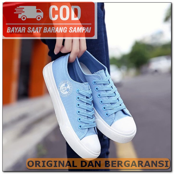 Sepatu Sneakers Srs Snakers Kanvas Canvas Wanita Perempuan Cewek  PA990  Kets Ys 07 Biru Muda - Bi