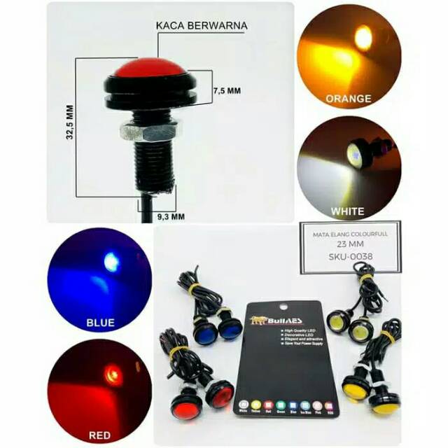 Lampu Mata Elang Eagle Eyes + Breket Universal Semua Motor