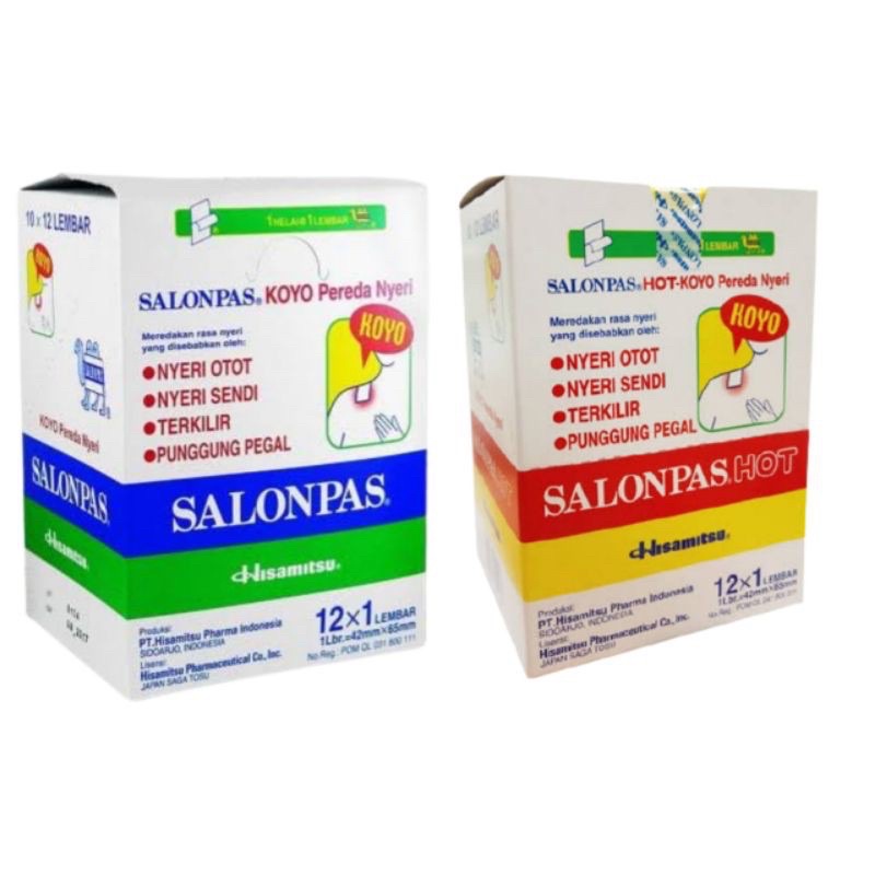 Salonpas Koyo Biru Hot Pereda Nyeri Otot Leher Terkilir Sakit Kepala Sachet Koyo