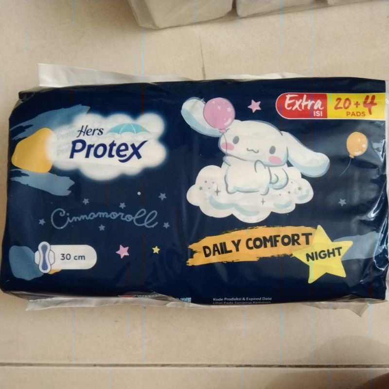 Hers Protex Night  Malam 30cm 35cm 20s Daily Comfort 22 Cinnamoroll Maxi Wing 20s