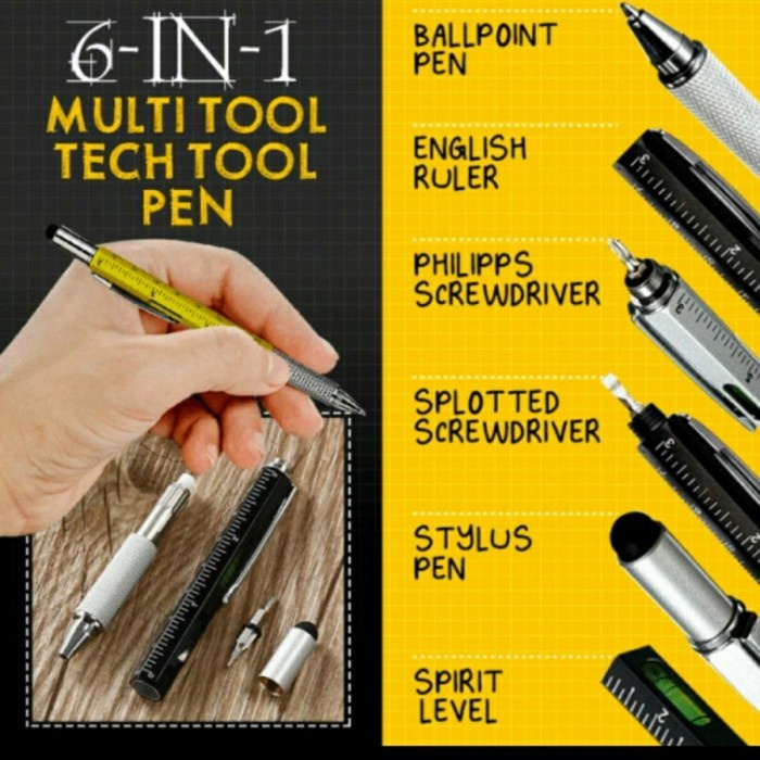 BERKUALITAS Multitool Tech Pool Pen 6 in 1