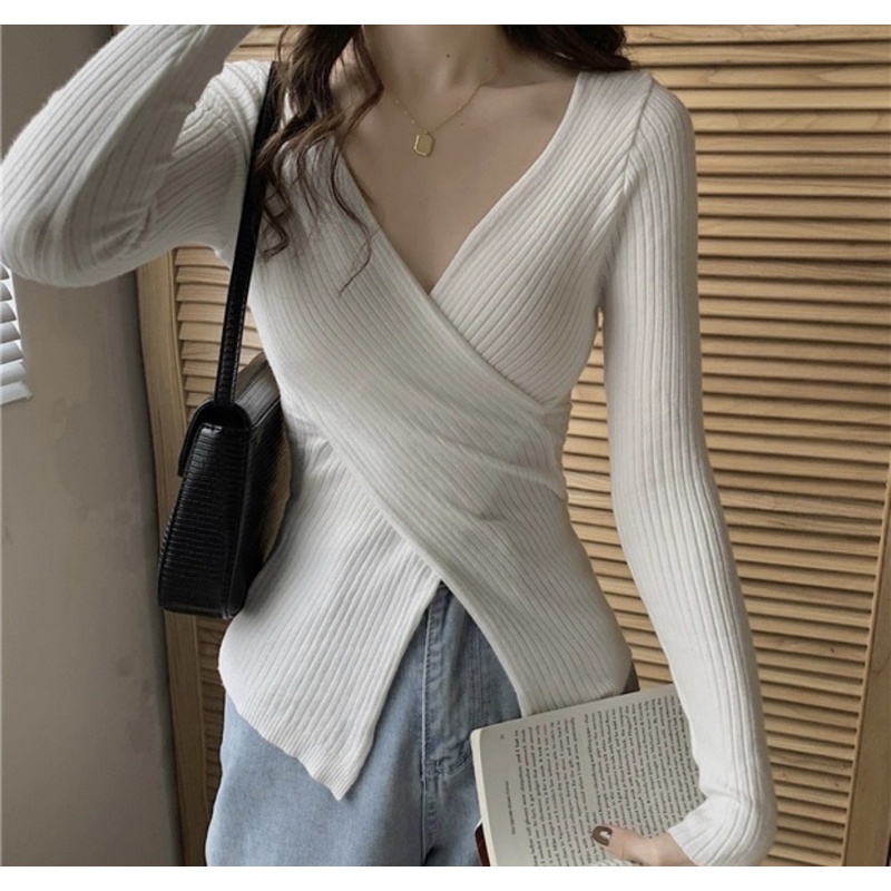 Julian Knit Wrap Top Import 8699