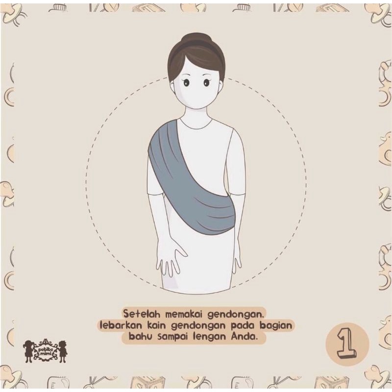 Geos Petite Mimi MOTIF Terbaru/ Gendongan Bayi / Simple Sling