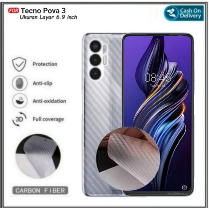 Back Skin Carbon Tecno Pova 3 - Skin Carbon Tecno Pova 3 - SC