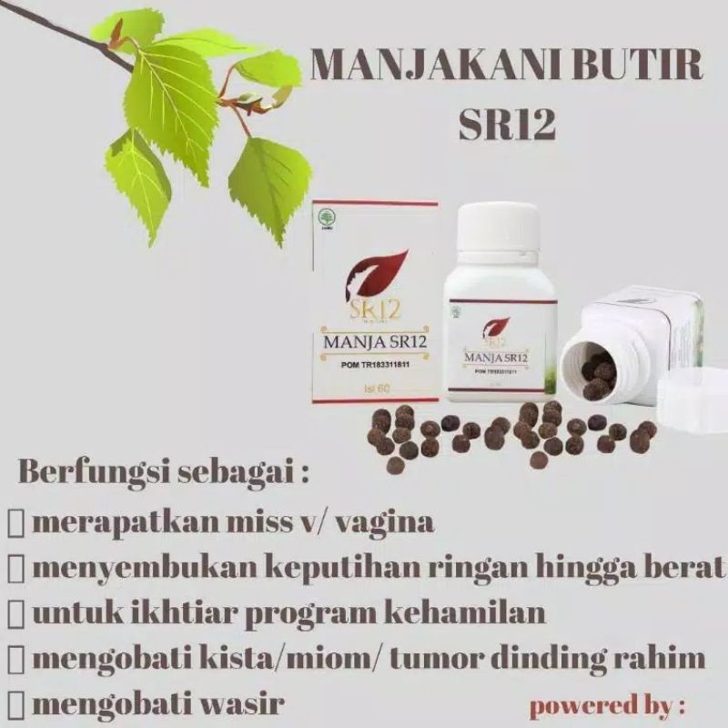 manja butir manja kapsul SR12 Manjakani khanza BPOM original skincare