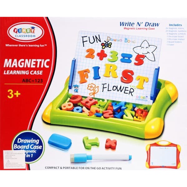 Mainan Edukasi Magnetic Learning Case Drawing Board 2 in 1/classroom