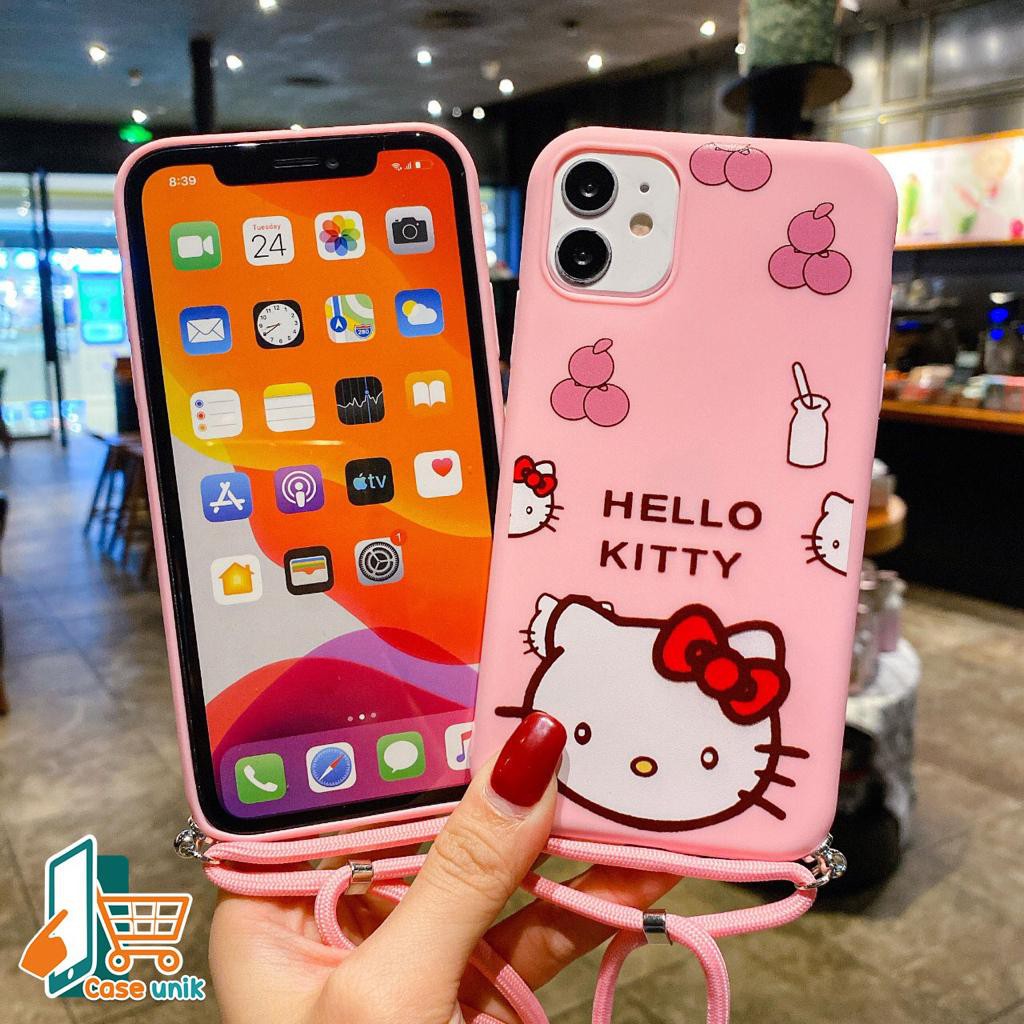 SS155 softcase slingcase lanyard Hello kitty realme c2 c3 5 5i 5s c11 c12 narzo 20 30a c17 7i CS2391