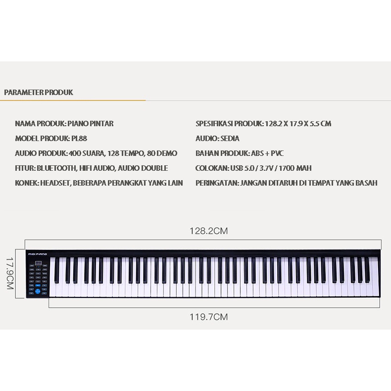 88-key folding piano,smart electric piano 88-key bluetooth portable keyboard keyboard piano kecil