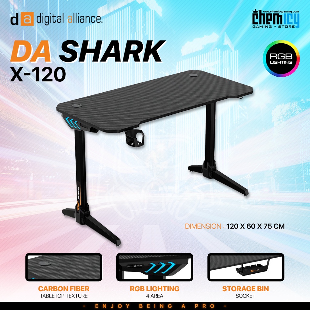 Digital Alliance DA Shark X120 / X-120 RGB Gaming Desk / Meja Komputer