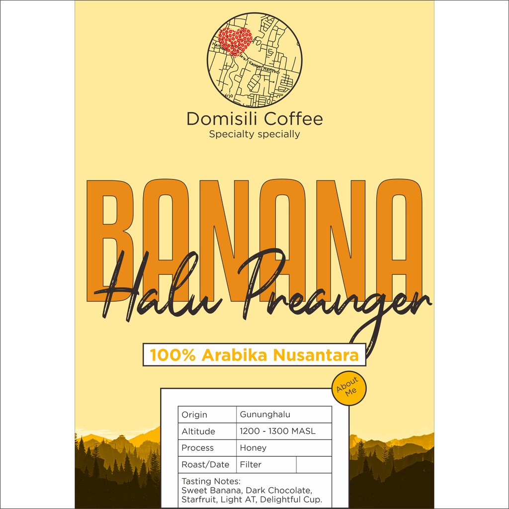 

Kopi Arabika Banana Halu Black Honey Biji - Domisili Coffee -