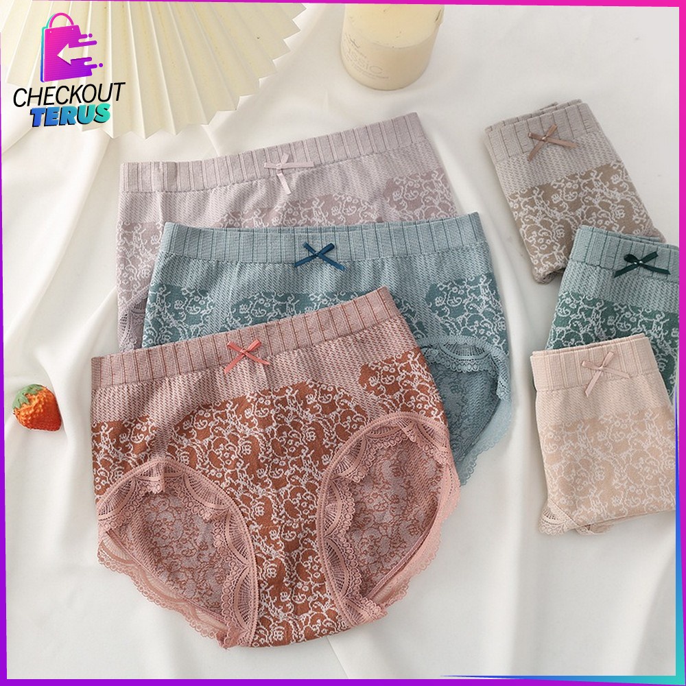 CT P121 CD Wanita Pita Renda Celana Dalam Wanita Renda Celana Dalam High Waist Fashion Celana Dalam Import Underwear Antibakteri CD Murah