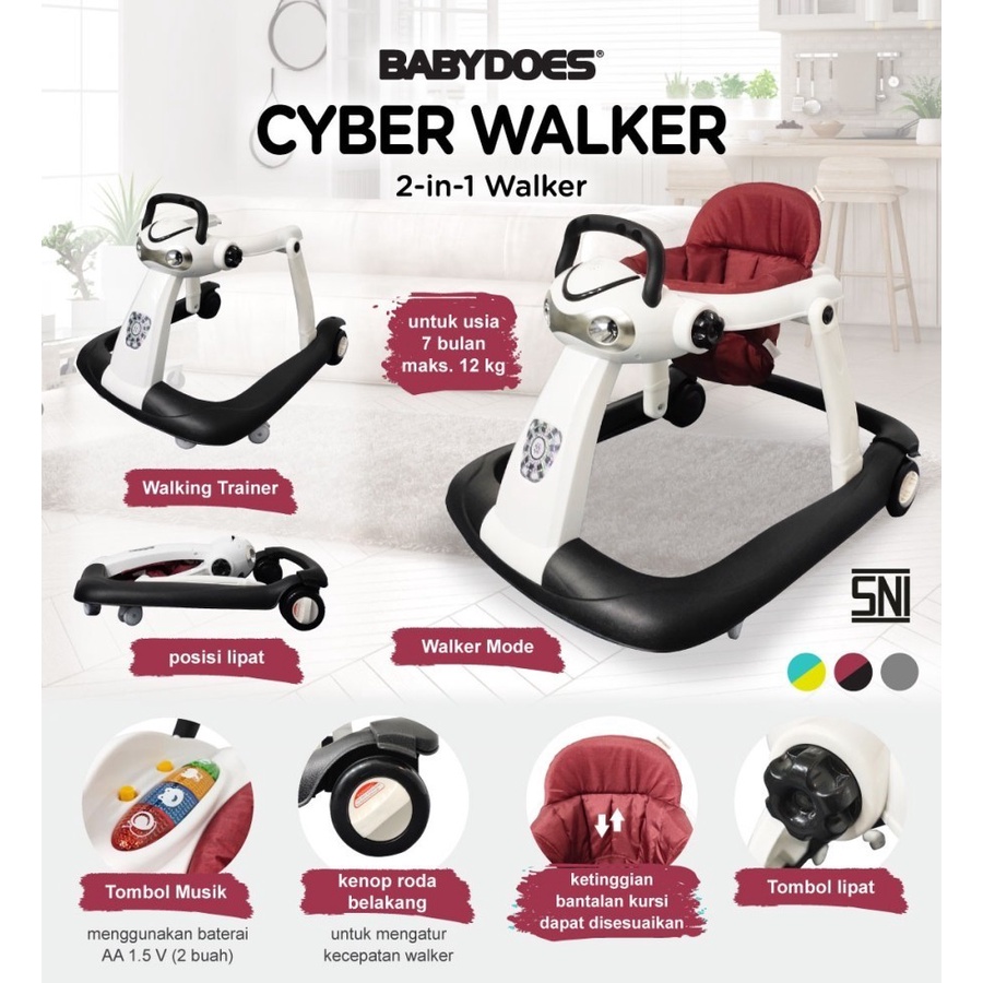 Baby walker Babydoes Cyber 2in1 CH-11088 / Babydoes Racing 2In1 / Baby Walker Cocolatte Formula 3in1