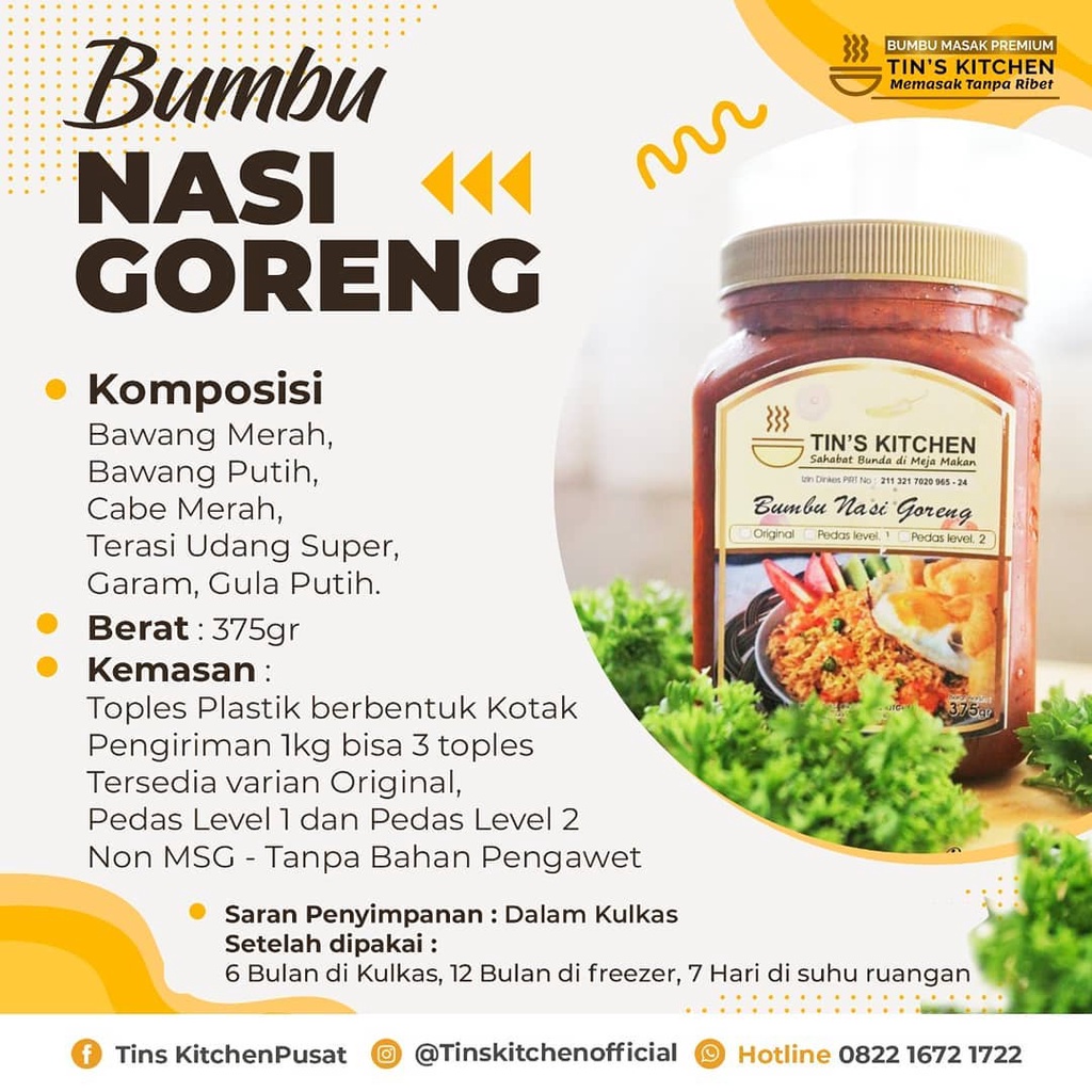 

Bumbu Masak Nasi Goreng Tin's Kitchen Bumbu Instan 220gr