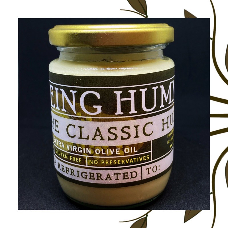

Jar of Classic Hummus by Seeds of Life in Jakarta with extra virgin olive oil - garbanzo/chickpea