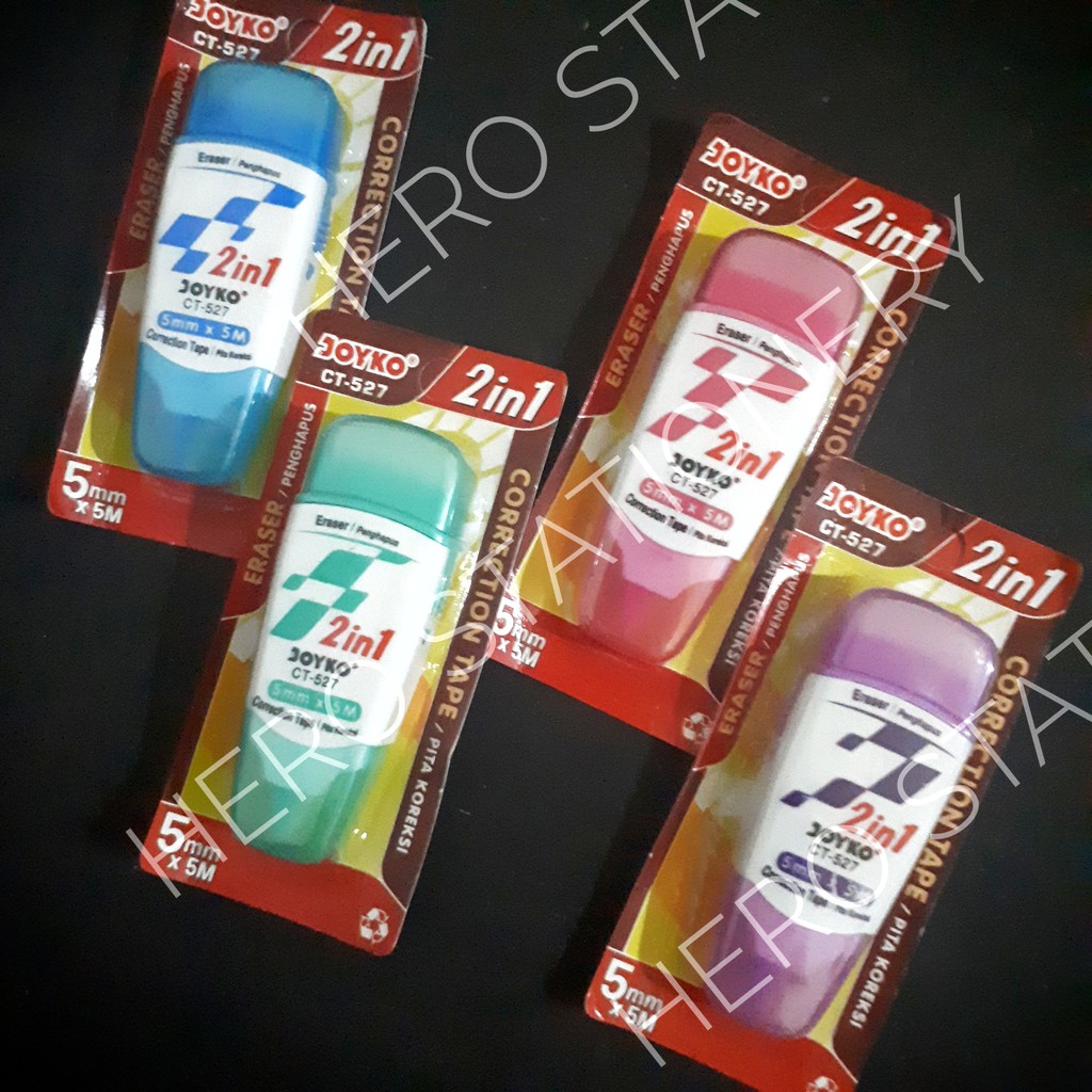 

Correction tape 5 m + penghapus joyko 2 in 1 CT-527