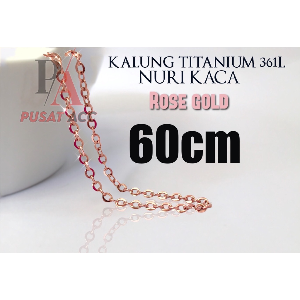 Rantai Kalung MCI Titanium 316L Premium Stainless Anti Karat Pria Wanita [KALUNG ROSEGOLD]