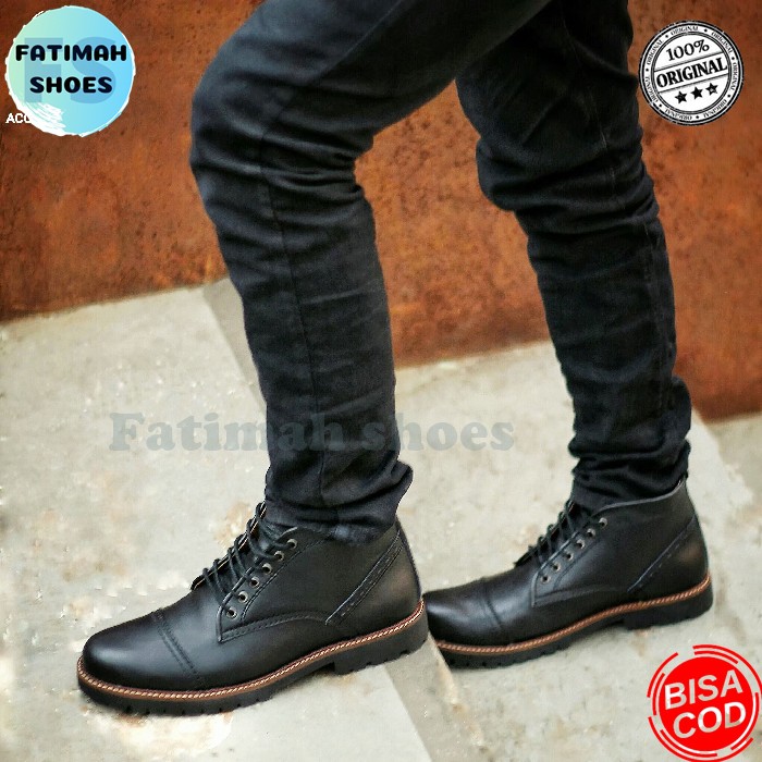 Sepatu Boots Formal Kerja kantor Pria FATIMAHSHOES Kulit Pria