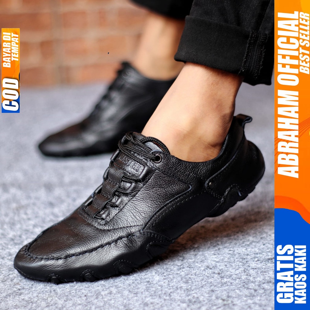 ABRAHAM NEW Sepatu Slip On Kulit Asli Pria