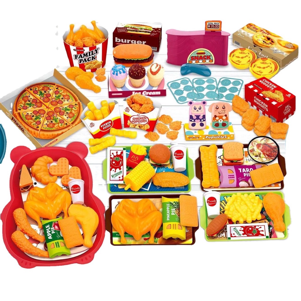 Mainan Makanan Pretend Play Mainan Anak Dapur Dimsum BBQ Grill Kitchen Mainan Peran Pretend Toys