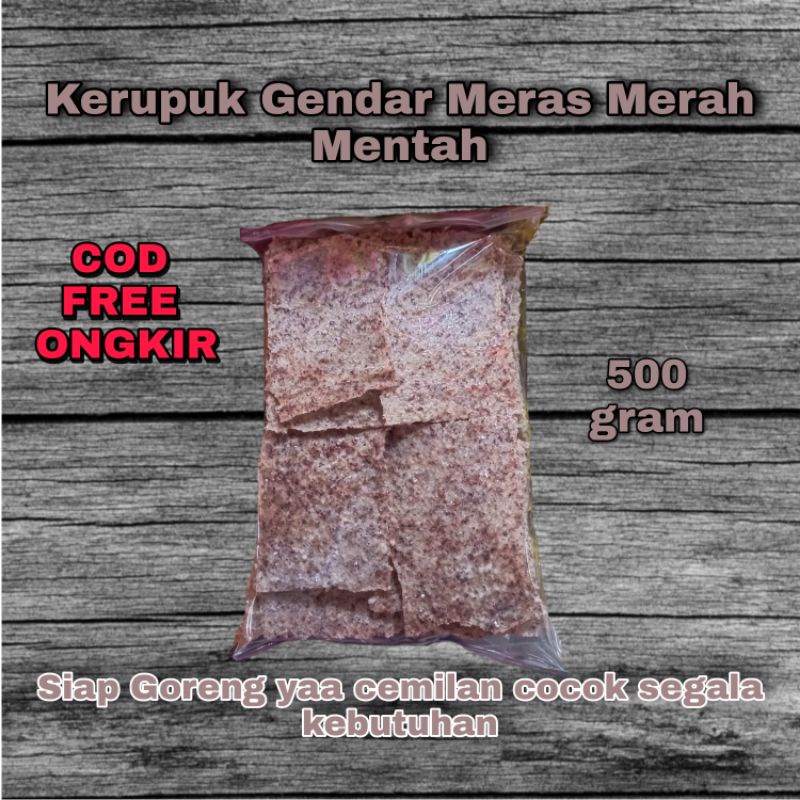 

keripik kerupuk gendar mentah beras merah 500 gram