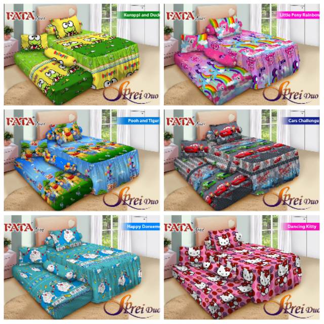 FATA - Sprei Sorong Motif Kartun Ukuran  120x200