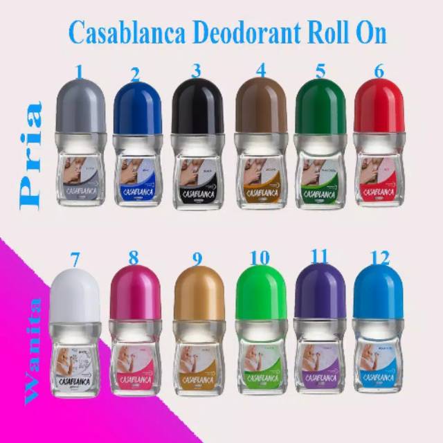 Casablanca Deodorant Roll On Pria & Wanita 50ml