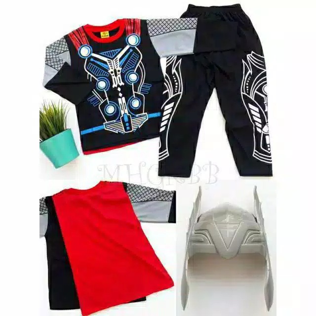 KOSTUM BAJU ANAK THOR GRATIS TOPENG / BAJU ANAK THOR BISA COD