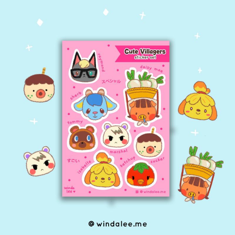 

Cute Villagers Animal CrossingKiss Cut Planner Vynil Sticker