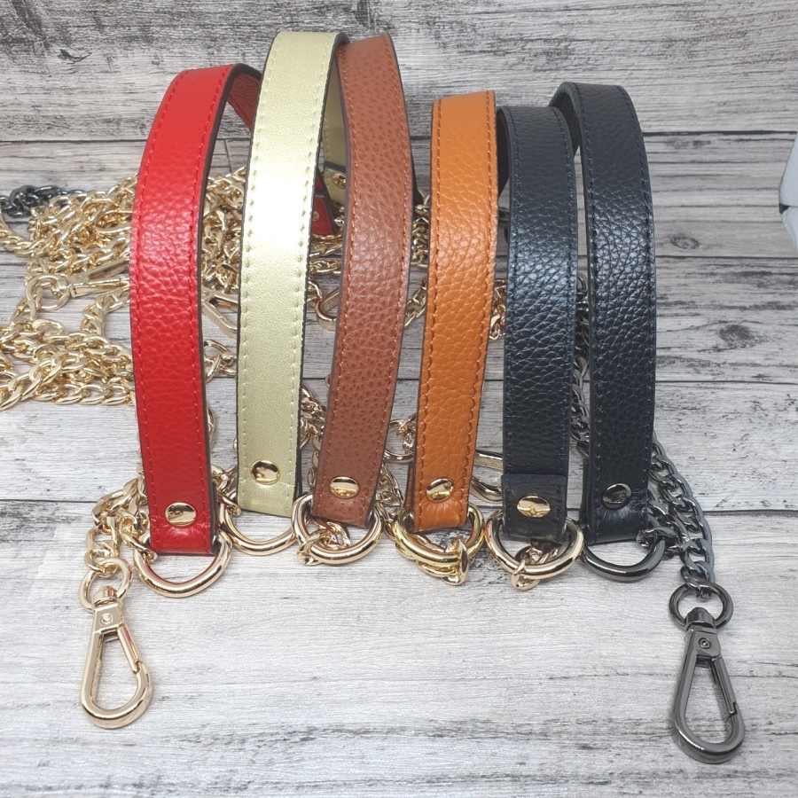 bagstrap rantai mix kulit polos tali tas fashion selempang panjang airy long chain starp