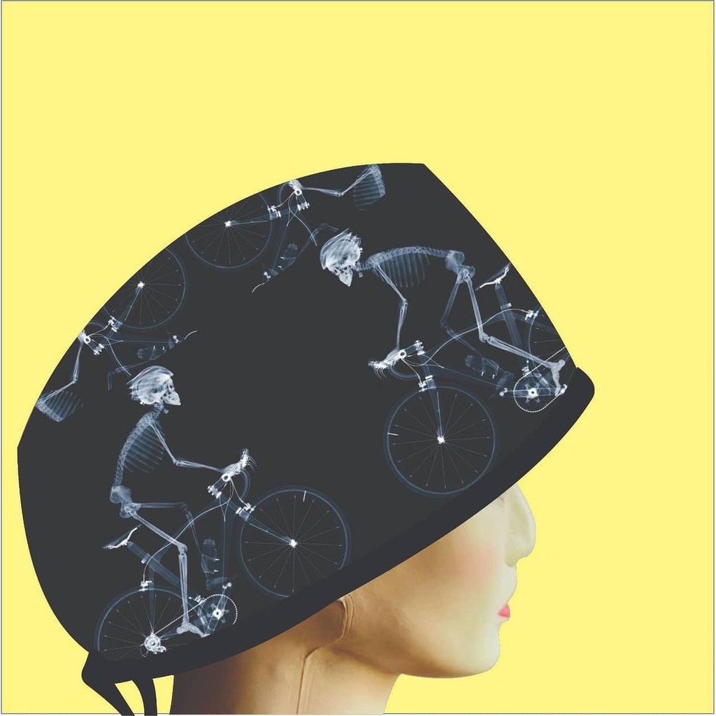 Head Cap /Topi Medis / Scrub Hat / Surgical Cap / Topi Dokter Custom Printing Motif Radiology / Radi