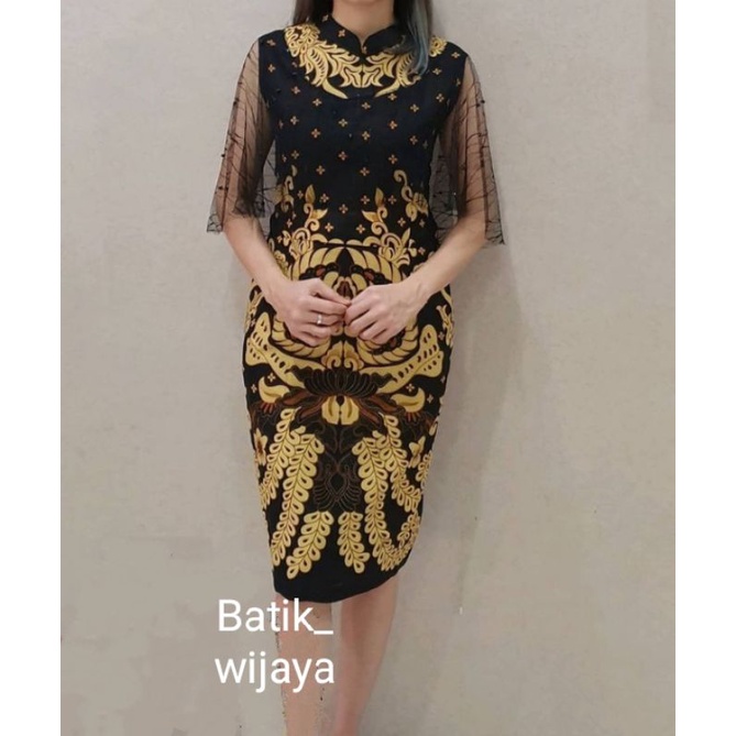 dress pesta mewah - dress batik premium - gaun pesta kekinian